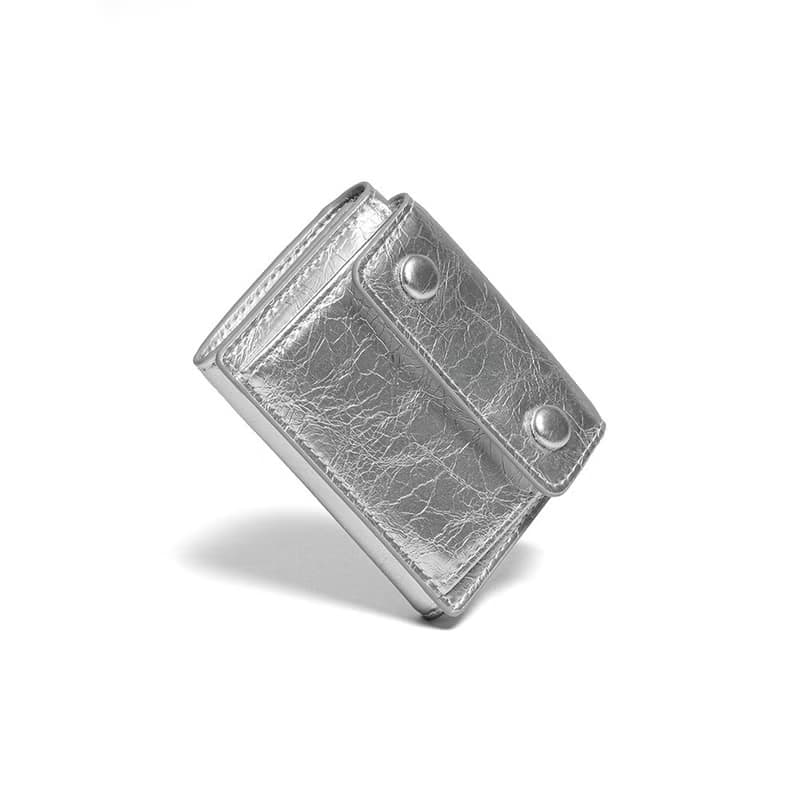 DOT Pocket 3-layer Half Wallet Coin Money Card Wallet  silver