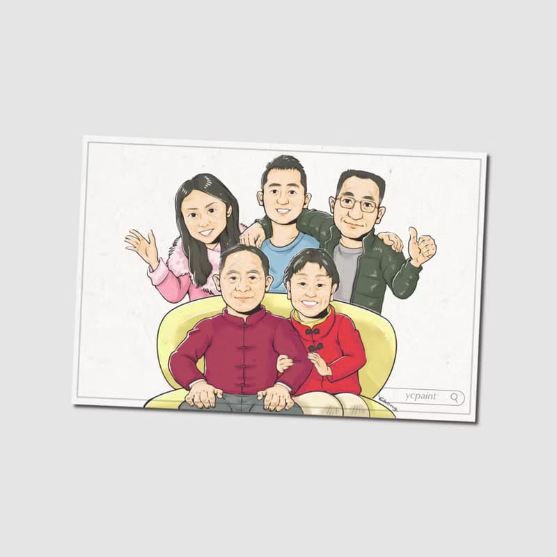 Q版漫畫人像畫/似顏繪/結婚禮物/情侶/全家福/團體合照/電子檔