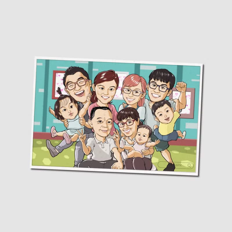 Q版漫畫人像畫/似顏繪/結婚禮物/情侶/全家福/團體合照/電子檔