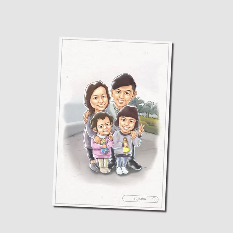 Q版漫畫人像畫/似顏繪/結婚禮物/情侶/全家福/團體合照/電子檔