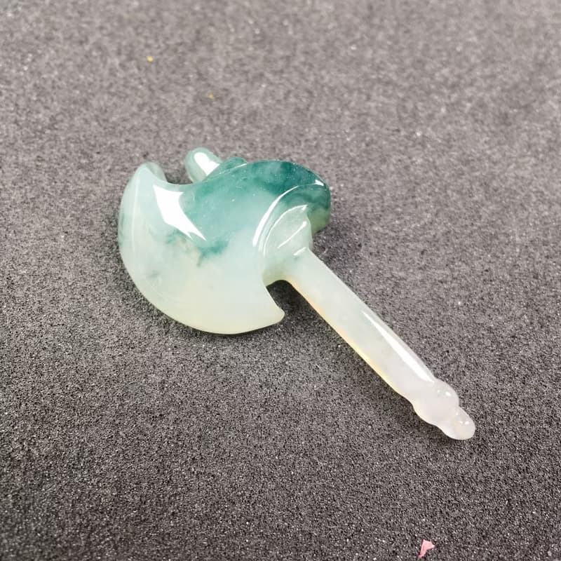 冰飄藍花翡翠斧頭 | 天然緬甸A貨翡翠 | 送禮
