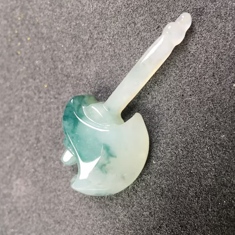 冰飄藍花翡翠斧頭 | 天然緬甸A貨翡翠 | 送禮