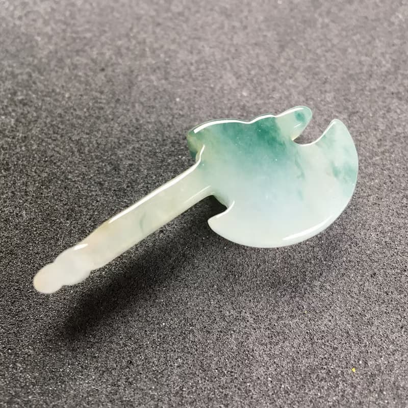 冰飄藍花翡翠斧頭 | 天然緬甸A貨翡翠 | 送禮