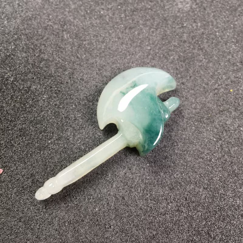 冰飄藍花翡翠斧頭 | 天然緬甸A貨翡翠 | 送禮