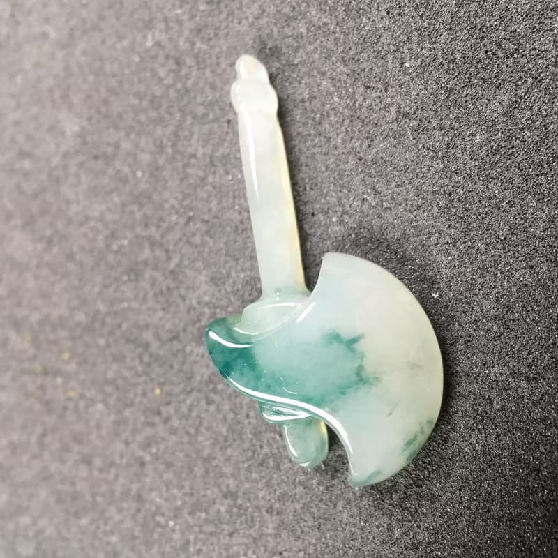冰飄藍花翡翠斧頭 | 天然緬甸A貨翡翠 | 送禮