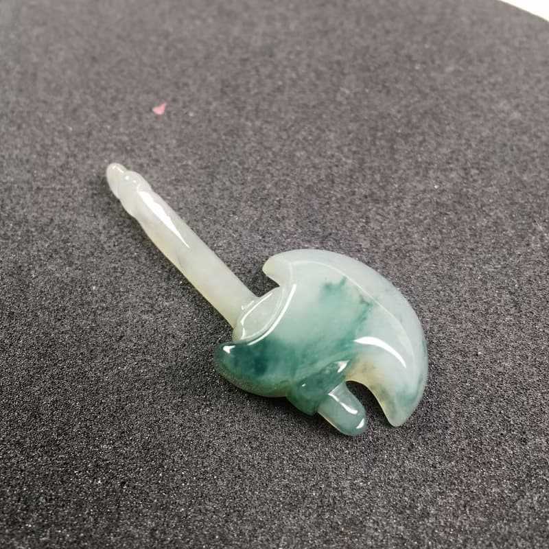 冰飄藍花翡翠斧頭 | 天然緬甸A貨翡翠 | 送禮