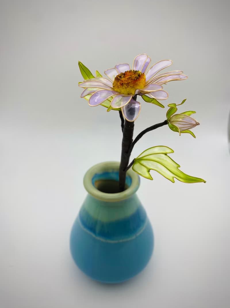 Jocelyn 水晶花-瑪格麗特-紫/造花液/樹脂花/滴膠/花束禮物