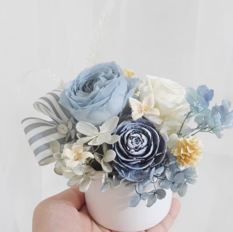 情人節禮物花束古典藍玫瑰盆花 結婚捧花永生花畢業花束玫瑰七夕