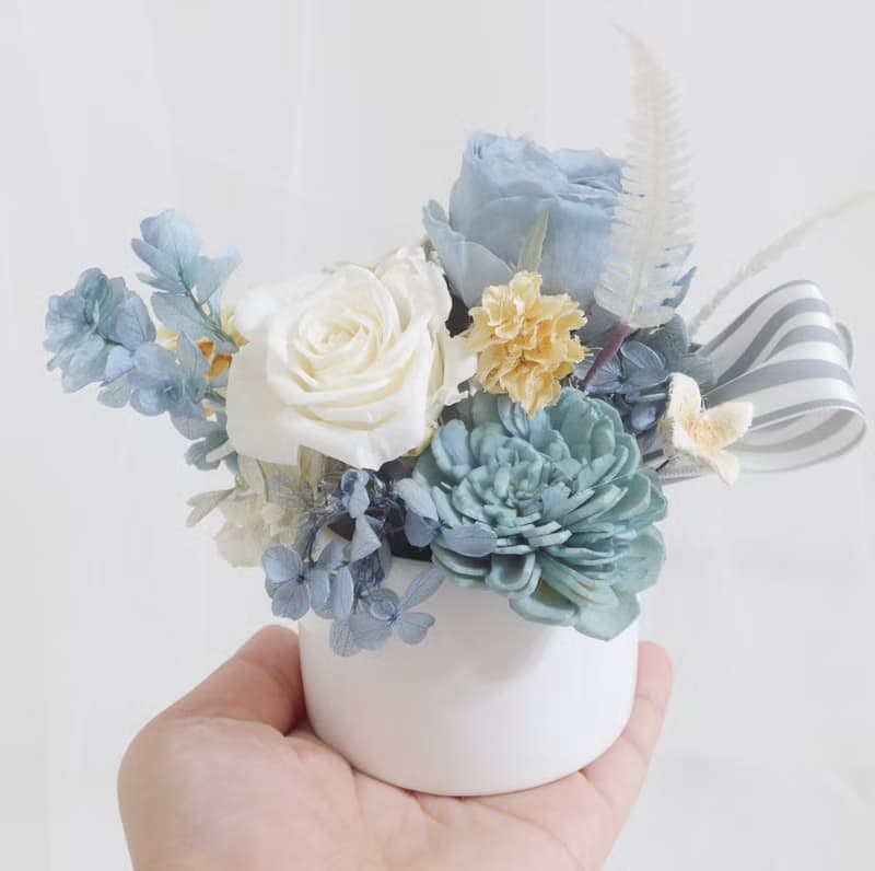 情人節禮物花束古典藍玫瑰盆花 結婚捧花永生花畢業花束玫瑰七夕