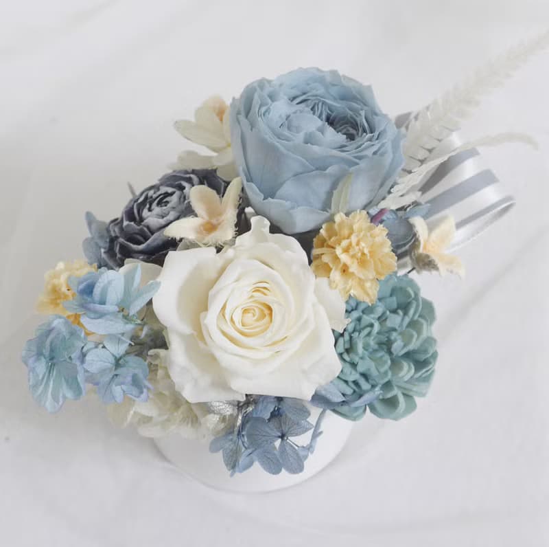 情人節禮物花束古典藍玫瑰盆花 結婚捧花永生花畢業花束玫瑰七夕