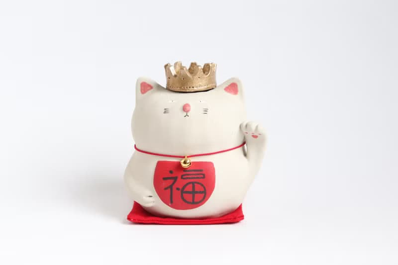 招き猫の王様一輪挿し　左手【受注生産】