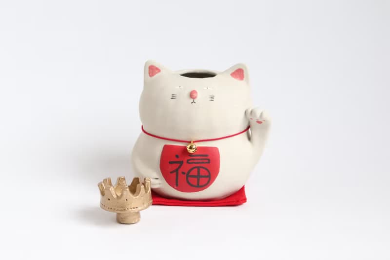 招き猫の王様一輪挿し　左手【受注生産】