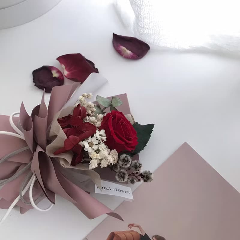 Flora Flower永生單支玫瑰-紅粉小玫瑰(2款)