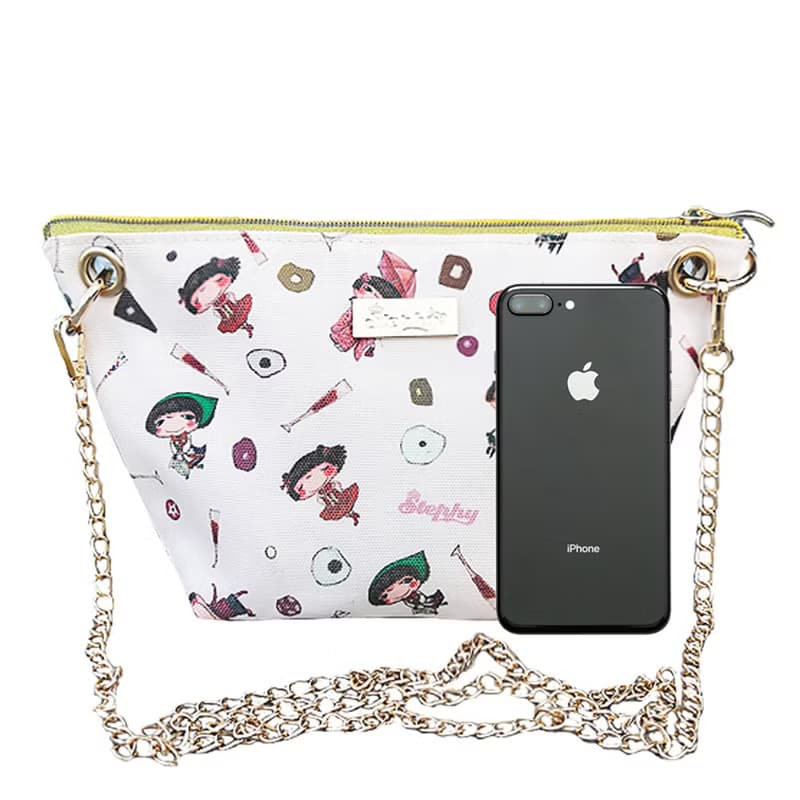 買2送1【奇幻旅行】可調節長短鏈條帆布斜背包/餃子包