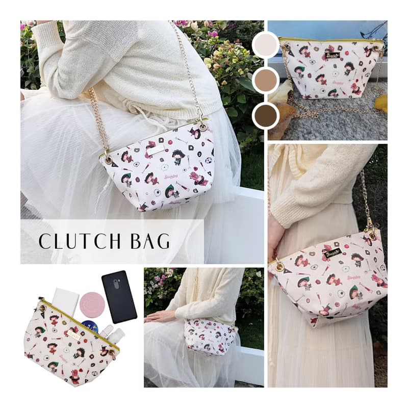 買2送1【奇幻旅行】可調節長短鏈條帆布斜背包/餃子包