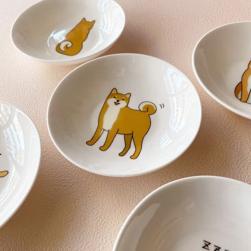 柴犬骨瓷碟禮盒組附提袋 (黃柴、赤柴、黑柴)