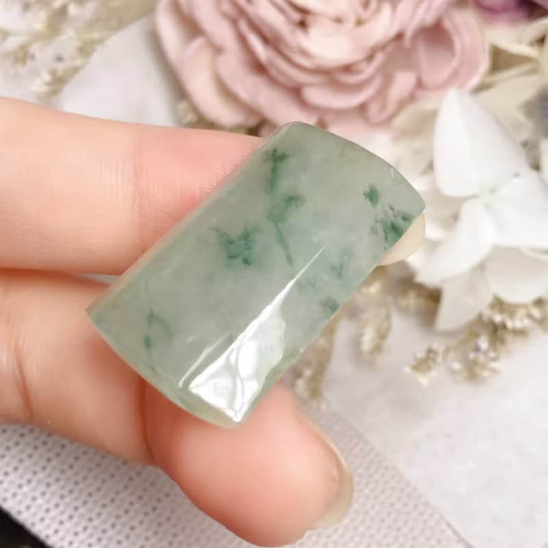 【願‧無事】冰飄藍花翡翠無事牌 | 天然緬甸A貨翡翠 |  送禮