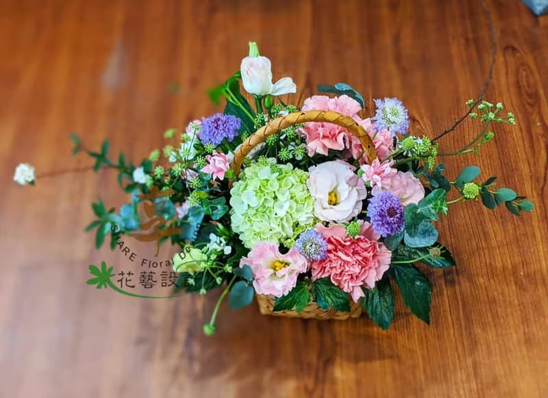 【體驗】溫馨實用手提籐籃盆花 手作花藝課程 DIY花禮