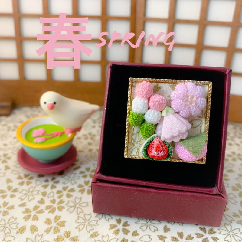 (點心 和菓子) 細工布花 髮飾馬尾扣/項鍊 趣緻可愛 和風