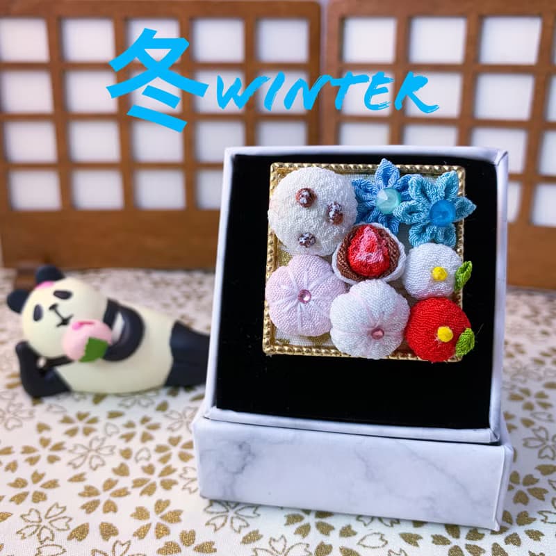 (點心 和菓子) 細工布花 髮飾馬尾扣/項鍊 趣緻可愛 和風