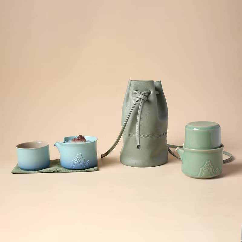 陸寶 遠山隨手泡 1壺1杯+便攜包 旅行茶具