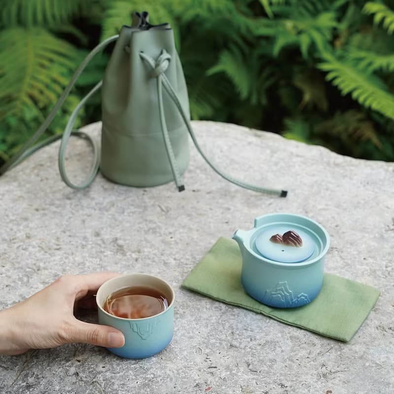 陸寶 遠山隨手泡 1壺1杯+便攜包 旅行茶具