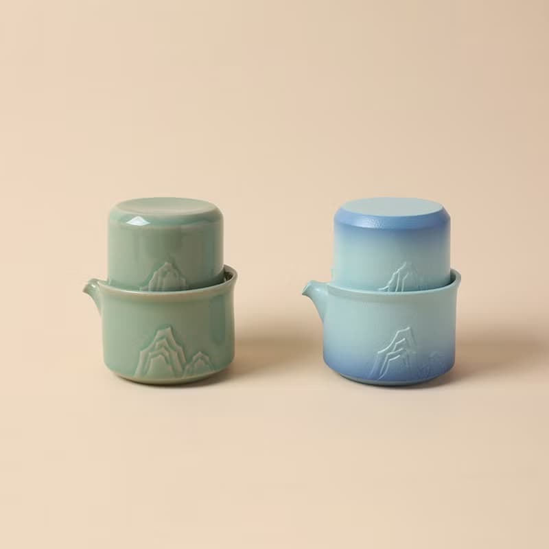陸寶 遠山隨手泡 1壺1杯+便攜包 旅行茶具