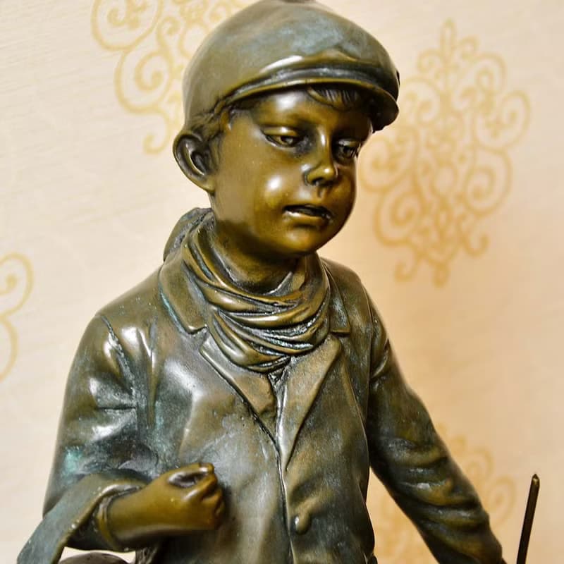 【DREAM LIGHTS傢俱家飾館】高爾夫球童銅雕大理石座