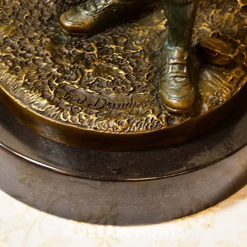 【DREAM LIGHTS傢俱家飾館】高爾夫球童銅雕大理石座