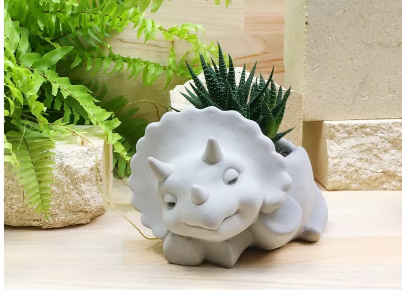 【訂製需等待】恐龍水泥盆 暴龍 三角龍 劍龍  交換禮物 聖誕禮盒