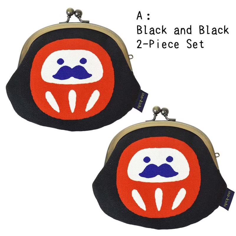 がま口小銭入れ 2個セット まるだるま Round Daruma 日本伝統柄 がま口 財布 コインパース ウォレット