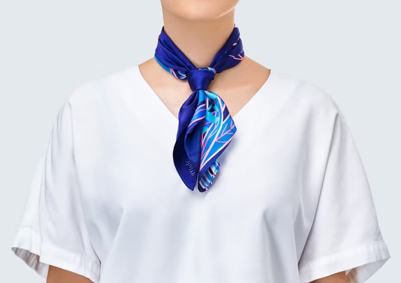 Heart of the Ocean Silk Satin Scarf (Indigo/Teal), Pure Silk Satin, Square Scarf