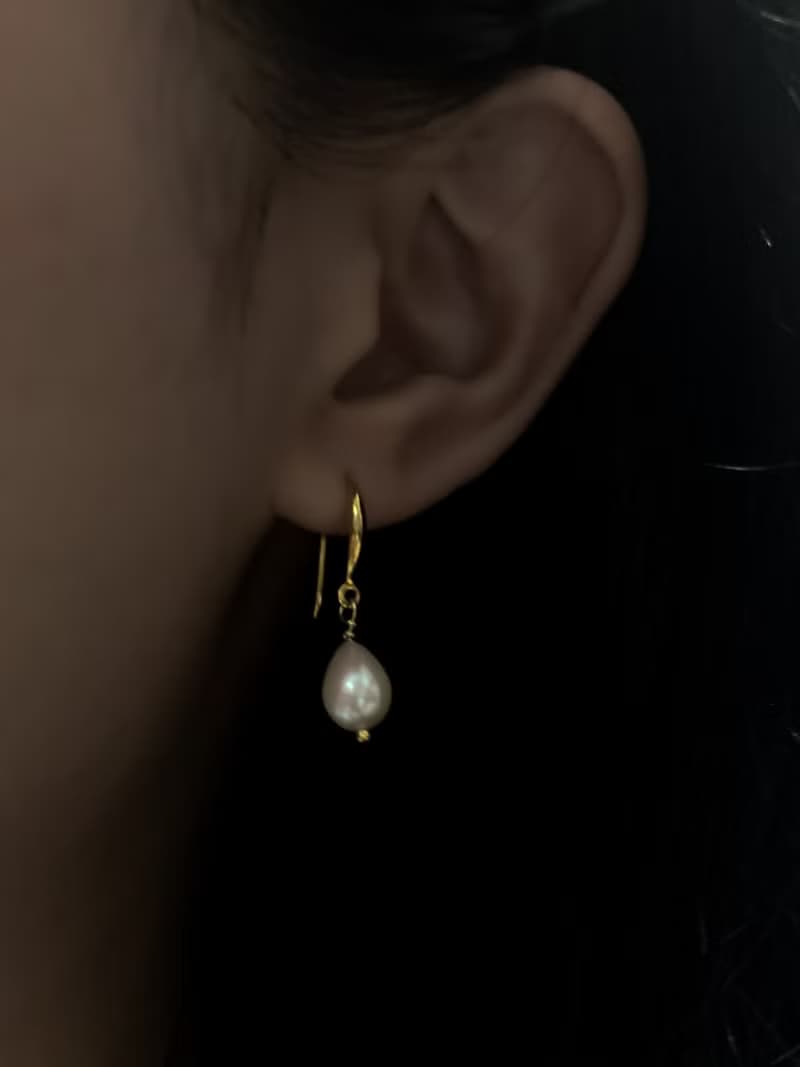 【仕女】天然淡水水滴珍珠 全925純銀耳環