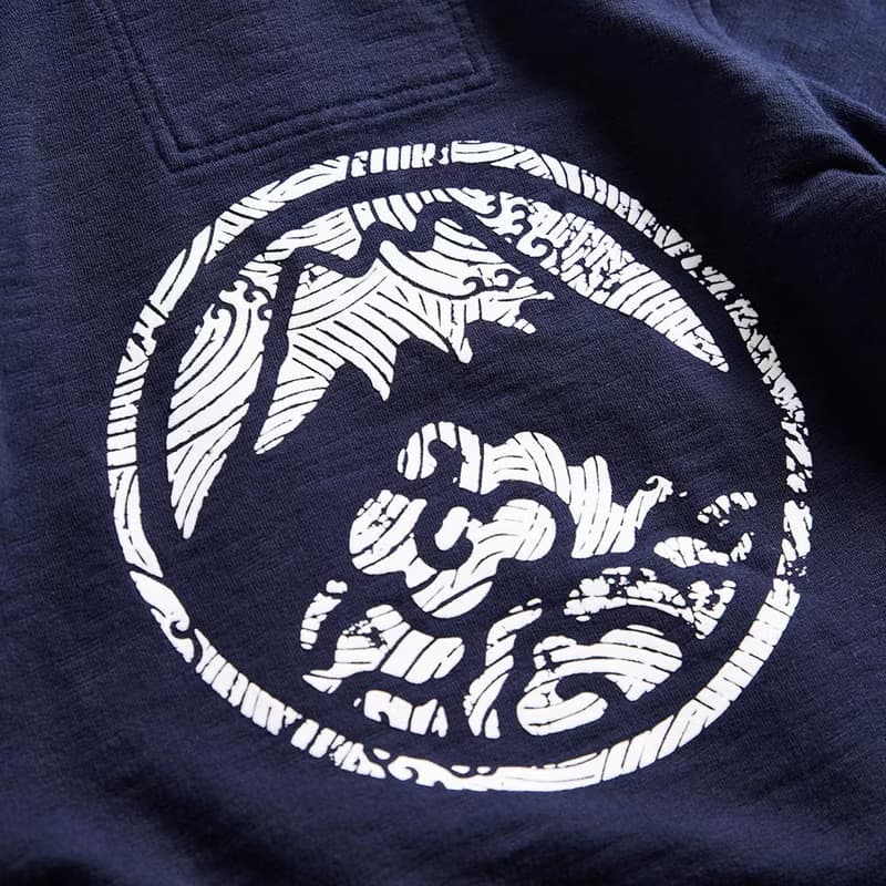 江戶勝 日系 童裝 經典大LOGO連帽拉T外套(丈青色)