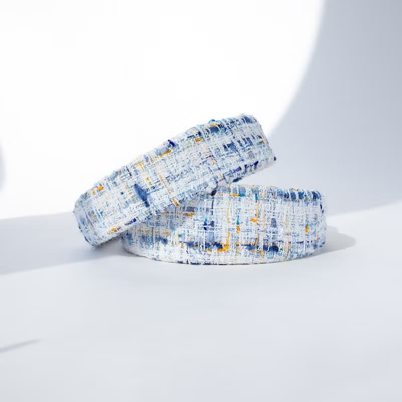 ice blue tweed hairband handmade headband