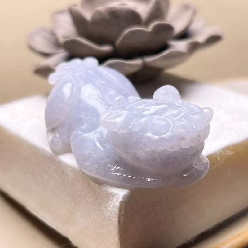 【招財神獸】冰種紫羅蘭翡翠貔貅 |天然緬甸玉翡翠A貨|送禮