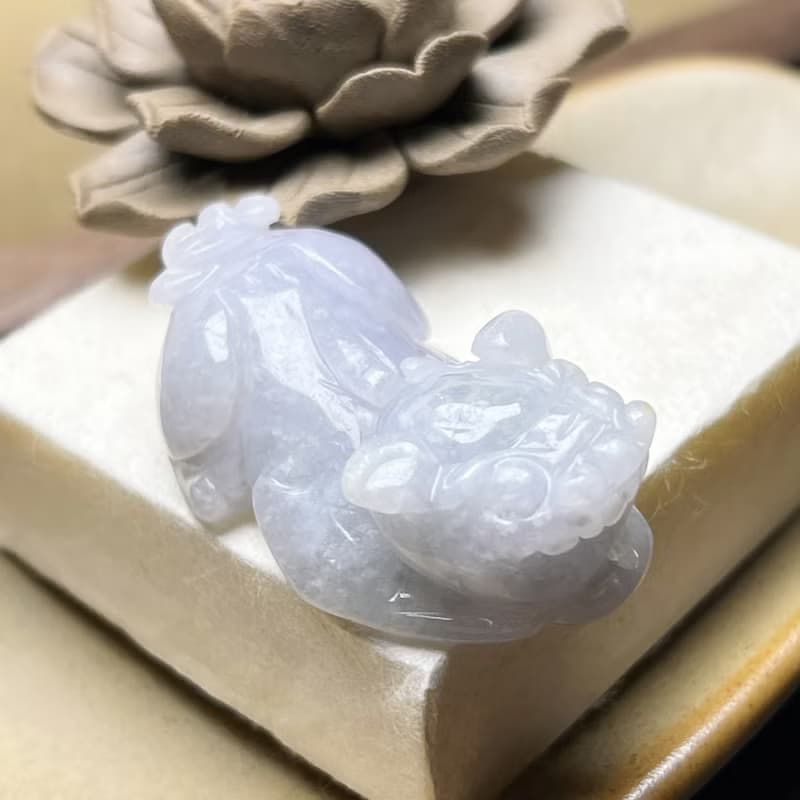 【招財神獸】冰種紫羅蘭翡翠貔貅 |天然緬甸玉翡翠A貨|送禮