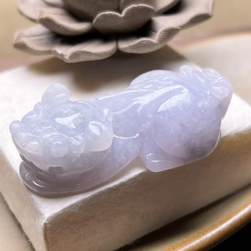 【招財神獸】冰種紫羅蘭翡翠貔貅 |天然緬甸玉翡翠A貨|送禮