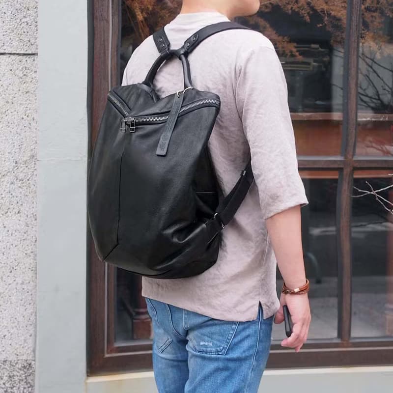 日本率性牛皮後背包  Made in Japan by LESS DESIGN