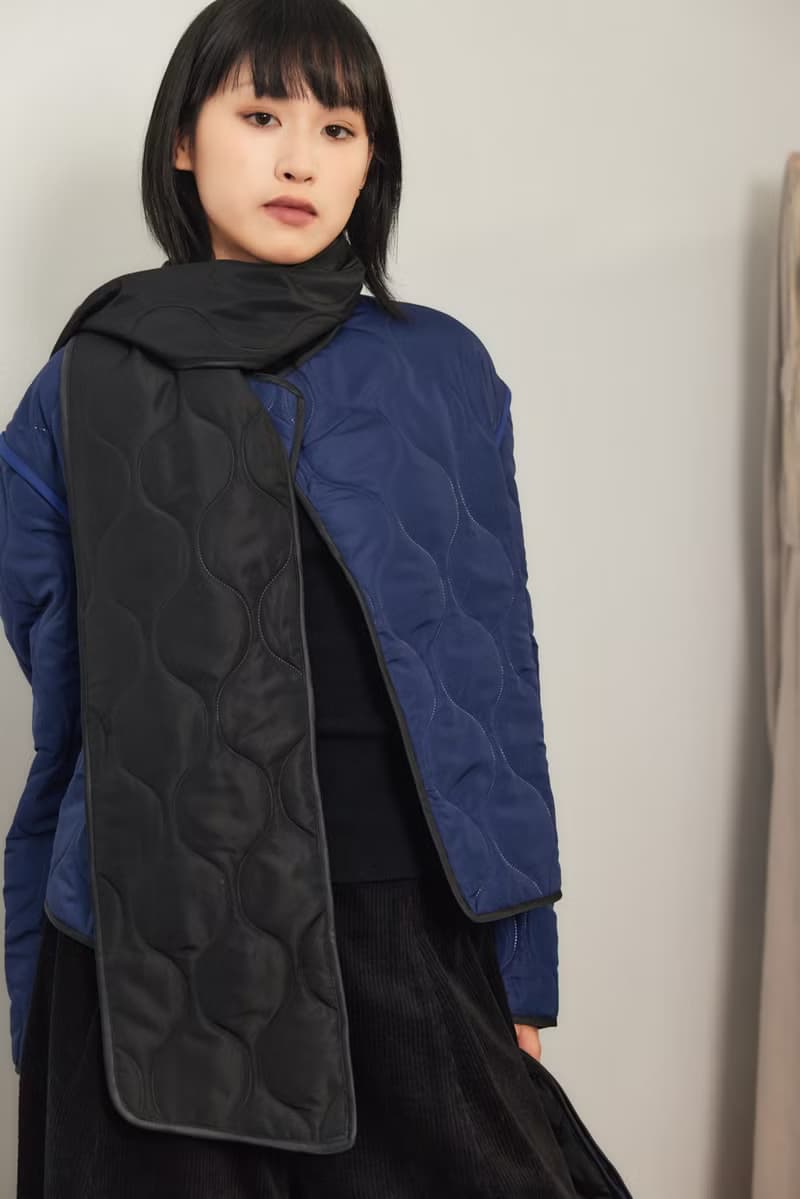 絎縫工藝 黑色藏藍雙面圍巾