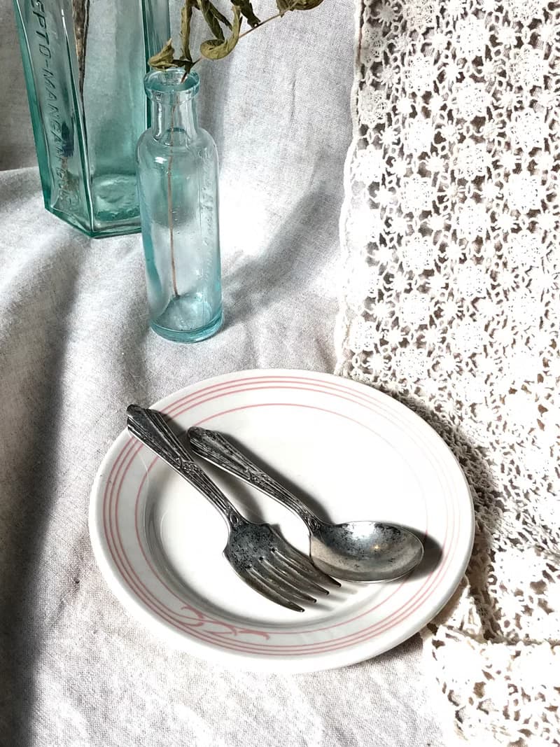 Vintage美國1934年製鍍銀兒童玩具 2件組