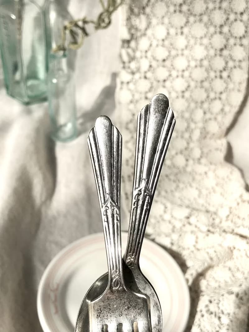 Vintage美國1934年製鍍銀兒童玩具 2件組