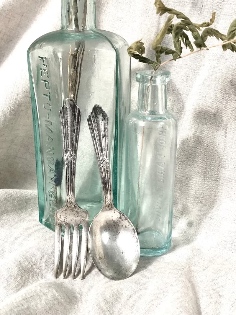 Vintage美國1934年製鍍銀兒童玩具 2件組