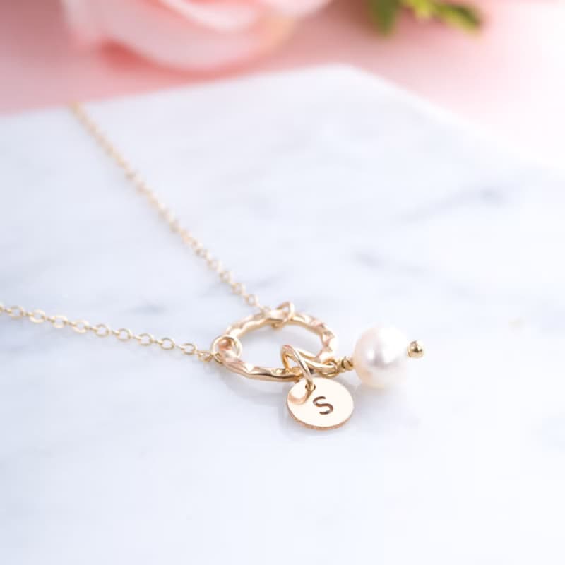 珍珠14K包金手鍊 | 伴娘姊妹禮物 | 天然淡水珍珠婚禮不褪色手鏈