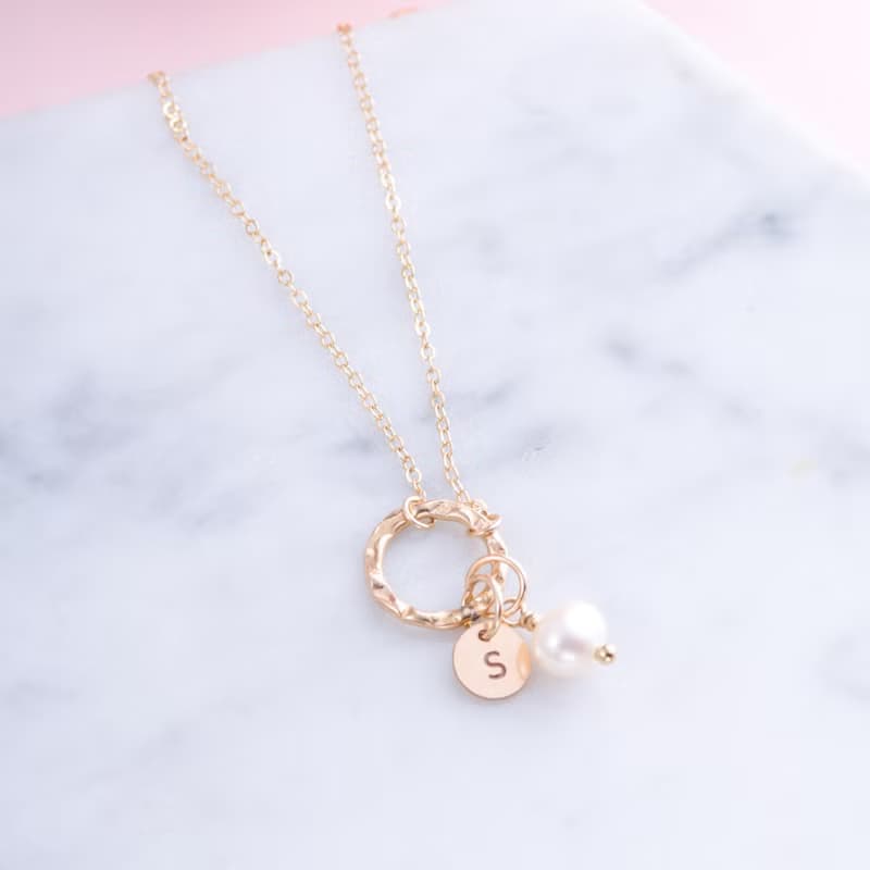 珍珠14K包金手鍊 | 伴娘姊妹禮物 | 天然淡水珍珠婚禮不褪色手鏈