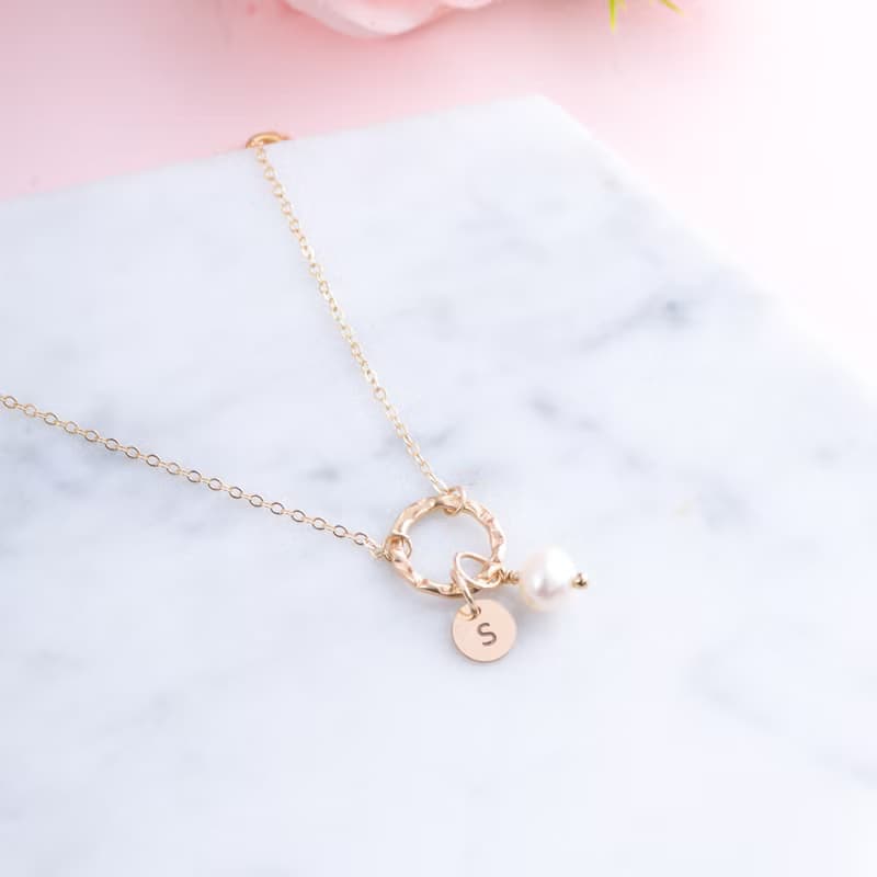 珍珠14K包金手鍊 | 伴娘姊妹禮物 | 天然淡水珍珠婚禮不褪色手鏈