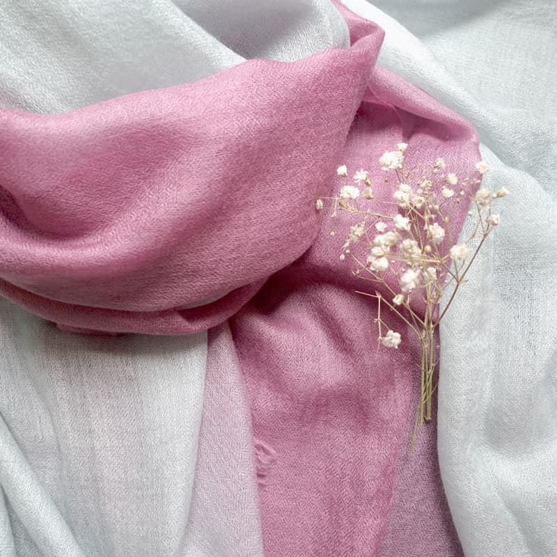 【紫靜沉心】100% Cashmere・鑽石織・手染漸層・精品級羊絨披肩