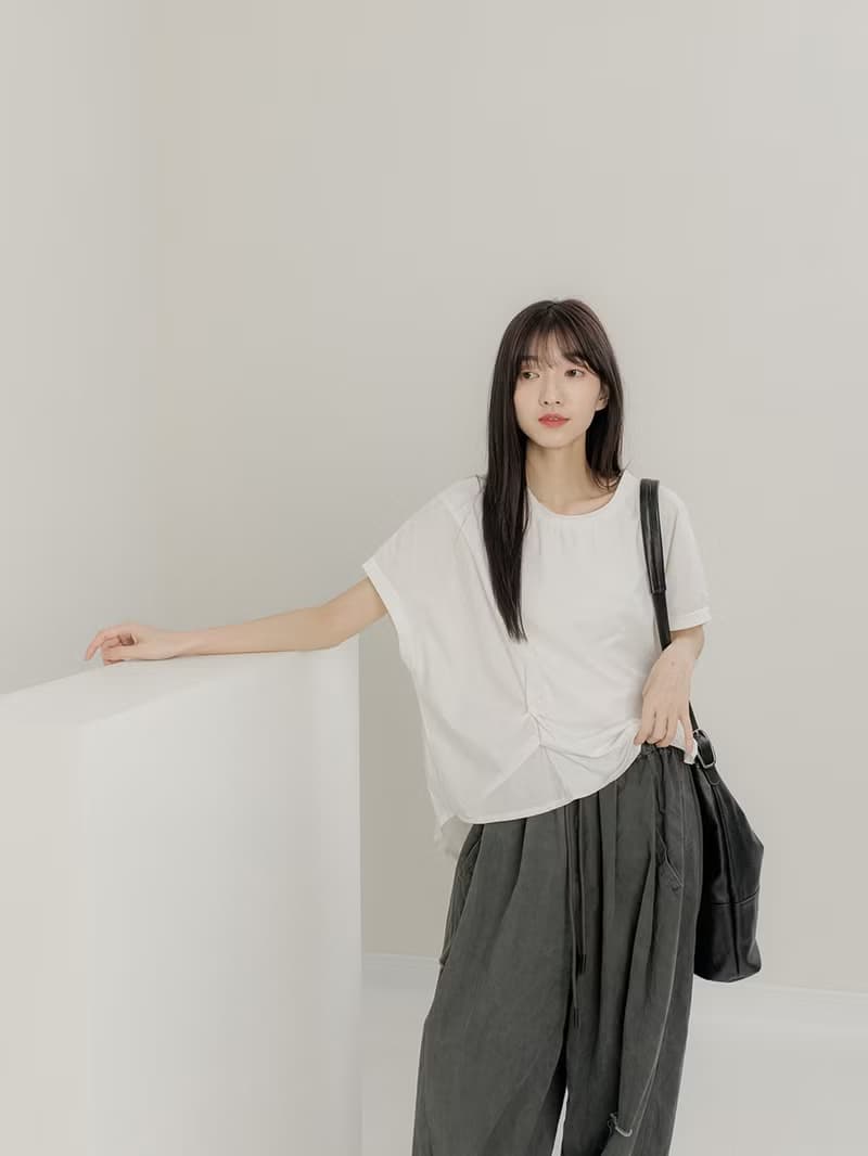 supportingrole 真皮極簡鬆散都會肩側背包 黑