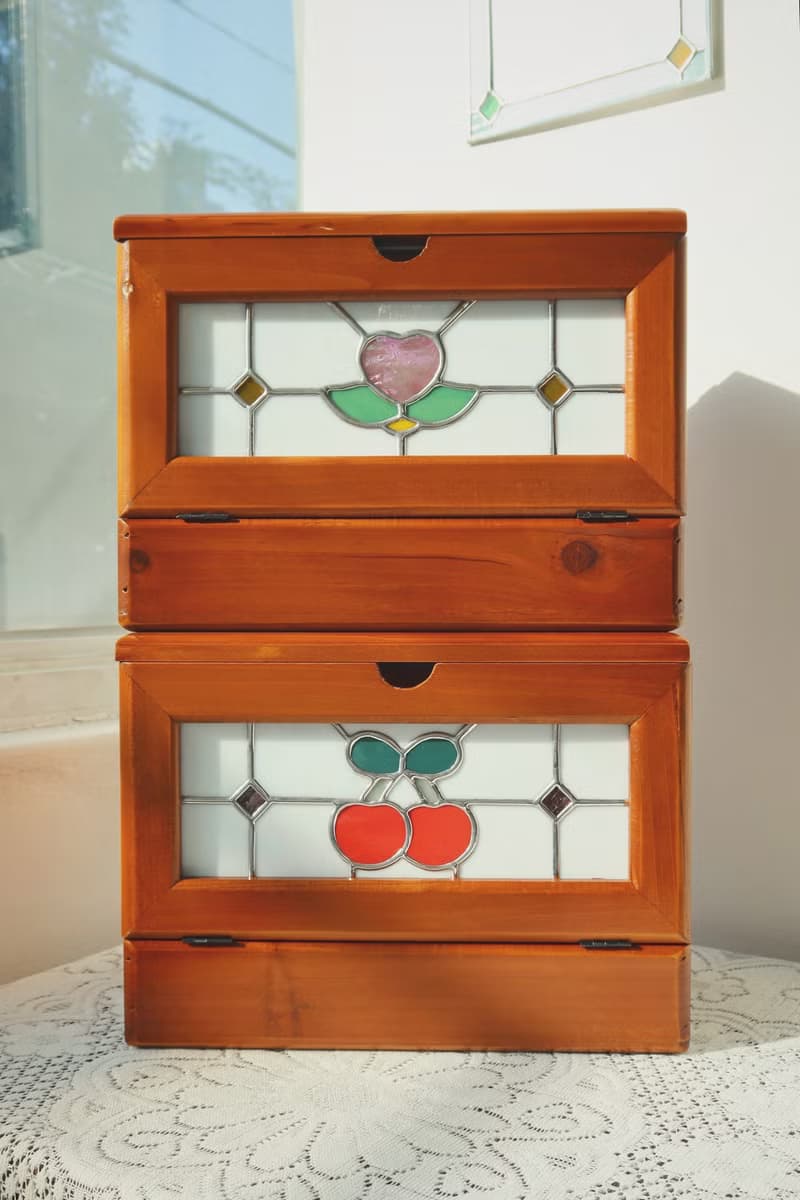 Stained Glass Wooden Cosmetic & Accessory Storage Box