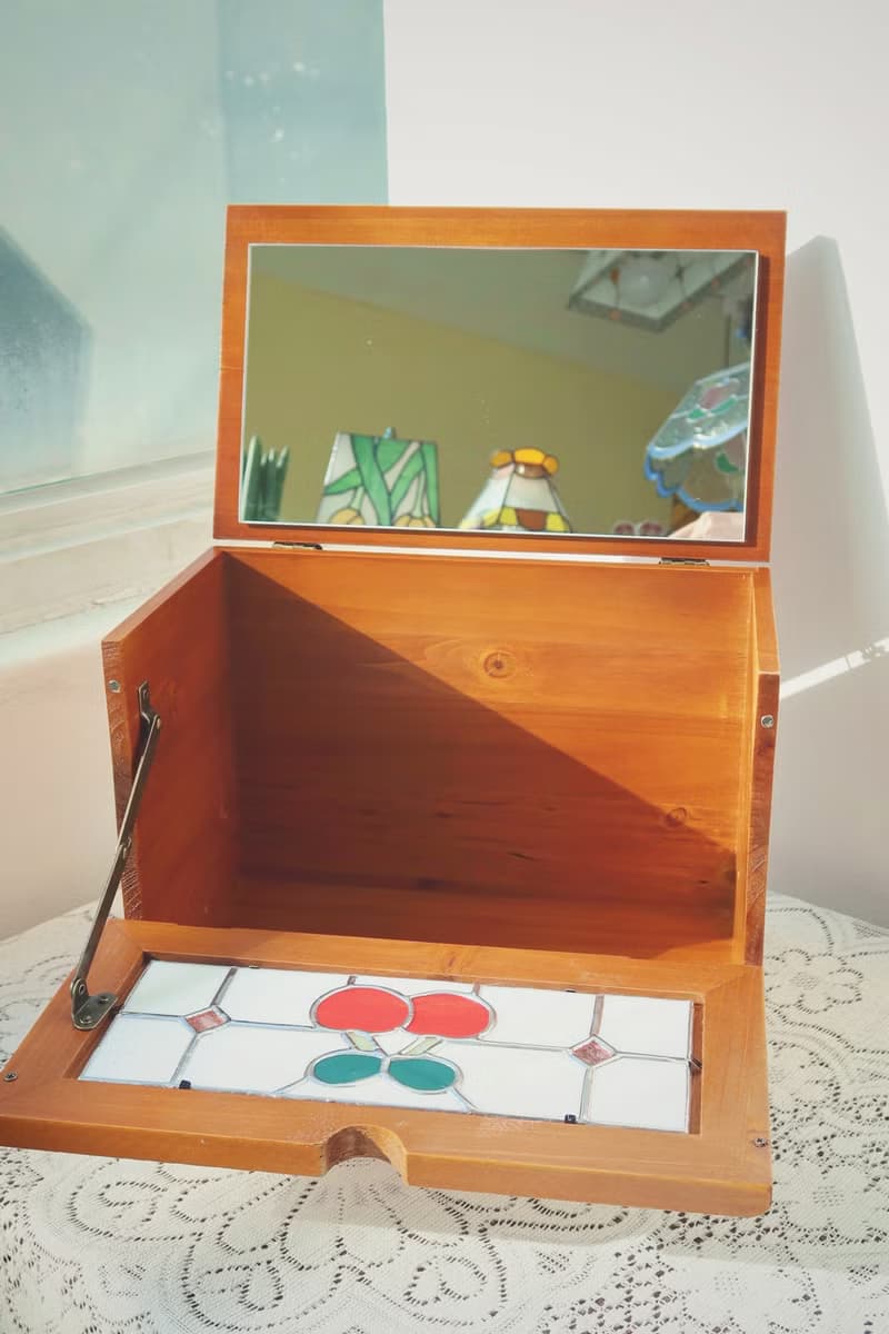 Stained Glass Wooden Cosmetic & Accessory Storage Box